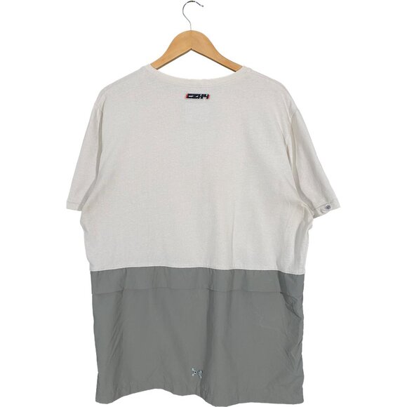 C2H4 Short Sleeve Pocket Paneled Cargo T-shirt white / gray men's size Large - Picture 2 of 9